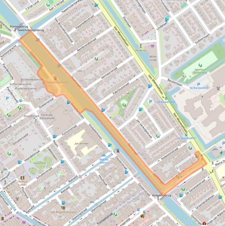 Kaart van postcodegebied 2611WN.