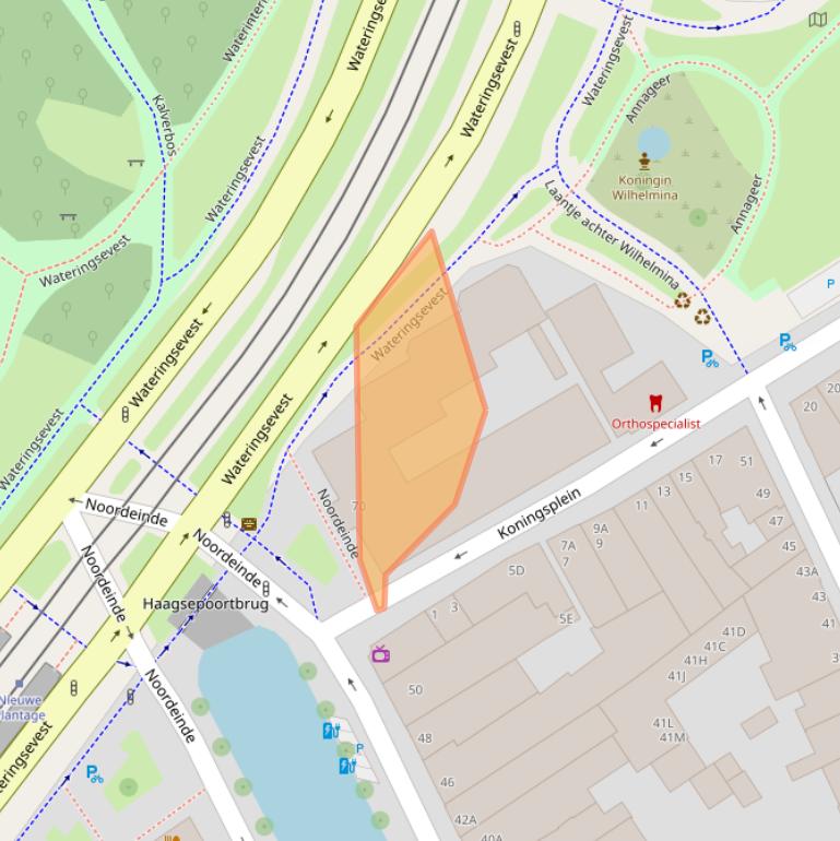 Kaart van postcodegebied 2611WT.