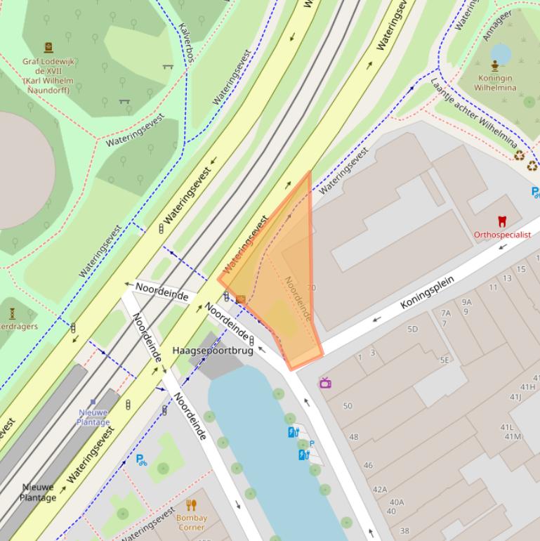 Kaart van postcodegebied 2611WV.