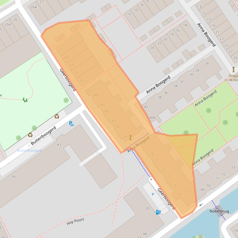 Kaart van postcodegebied 2611WZ.