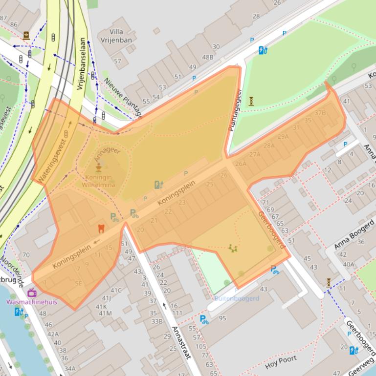 Kaart van postcodegebied 2611XD.