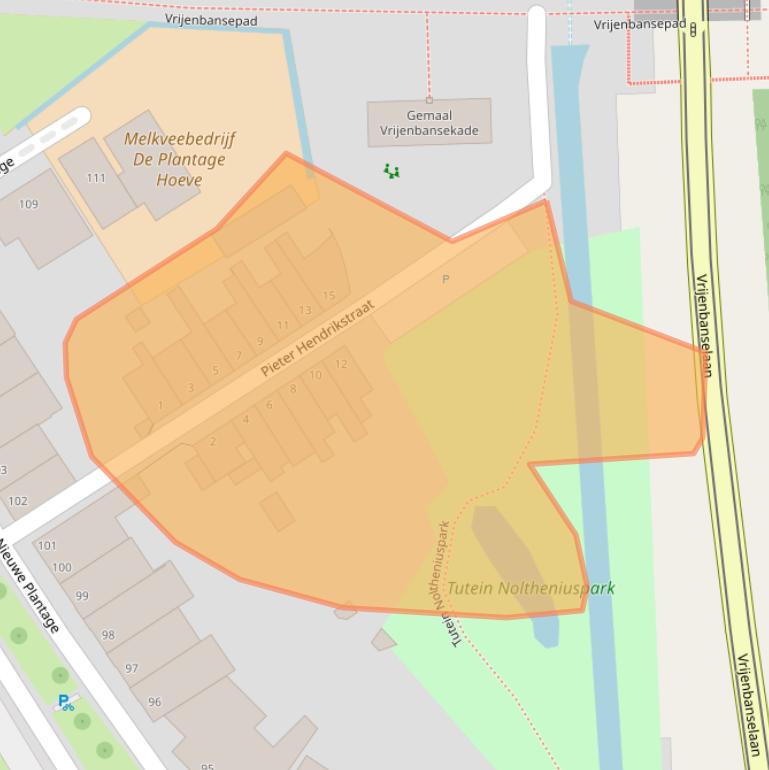 Kaart van postcodegebied 2611XS.