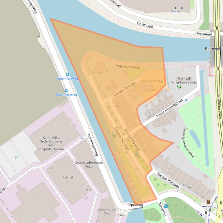 Kaart van postcodegebied 2611XV.