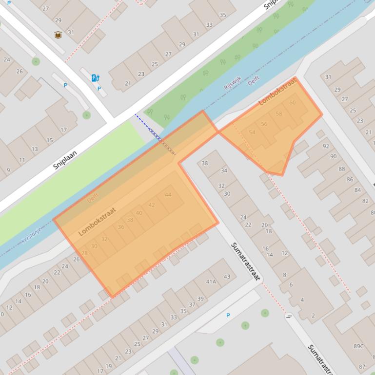 Kaart van postcodegebied 2612AB.