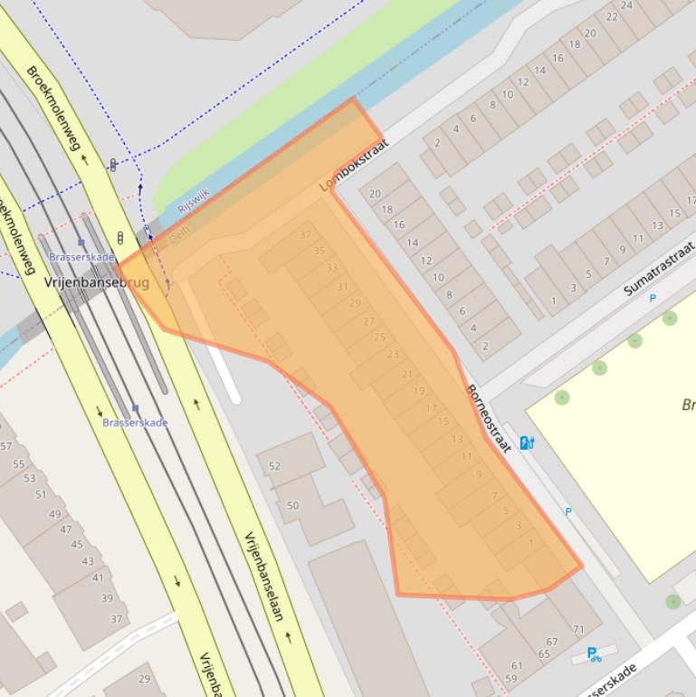 Kaart van postcodegebied 2612AC.