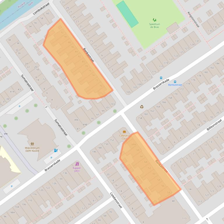 Kaart van postcodegebied 2612AJ.