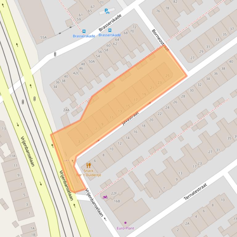 Kaart van postcodegebied 2612AN.