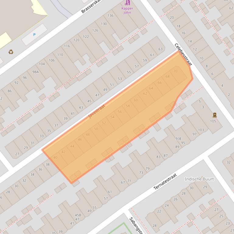 Kaart van postcodegebied 2612AS.