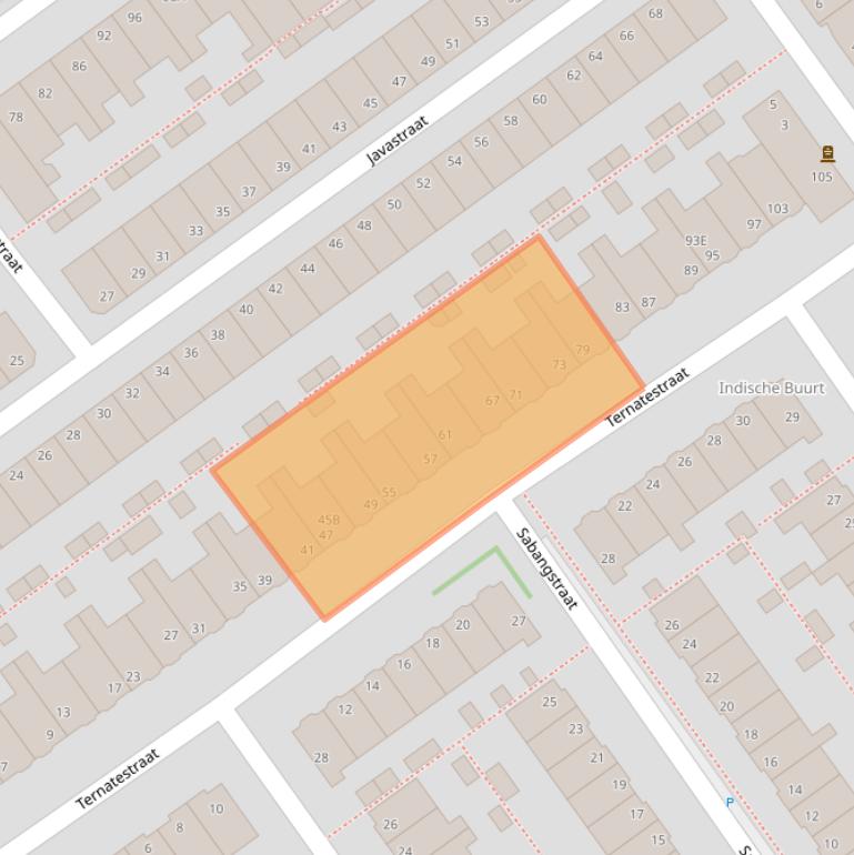 Kaart van postcodegebied 2612AX.