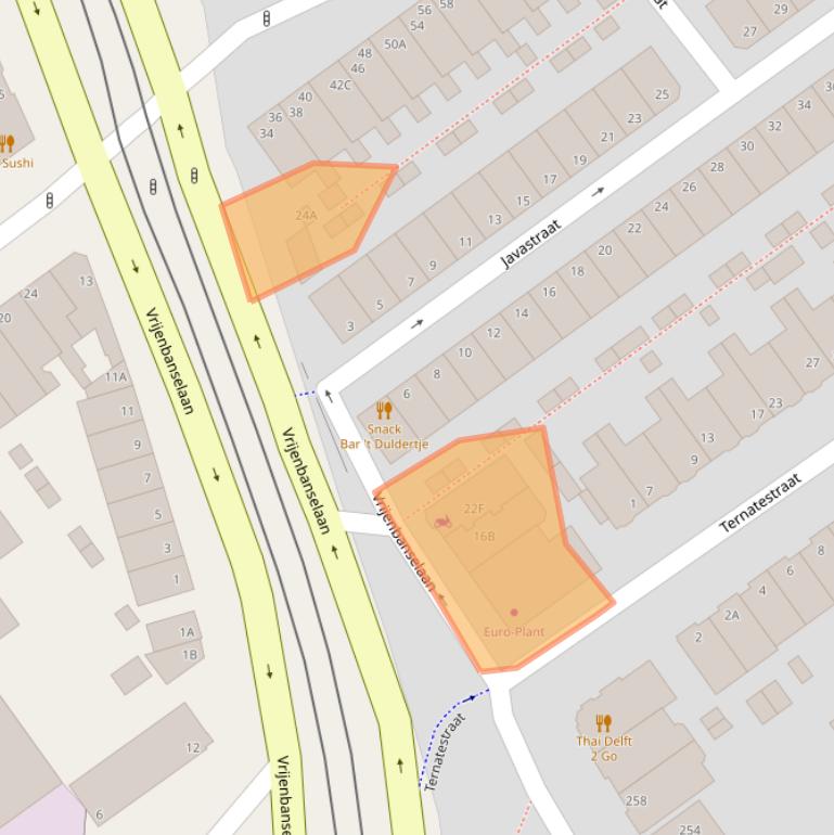 Kaart van postcodegebied 2612CM.