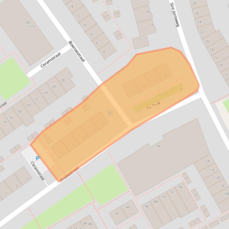 Kaart van postcodegebied 2612GT.