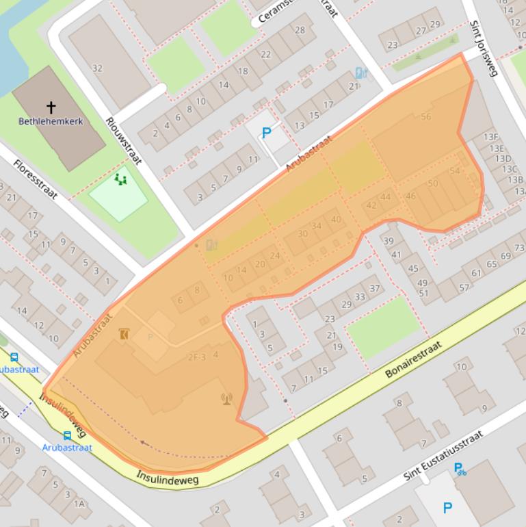 Kaart van postcodegebied 2612GV.