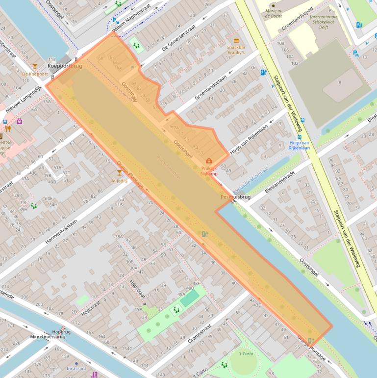 Kaart van postcodegebied 2612HD.