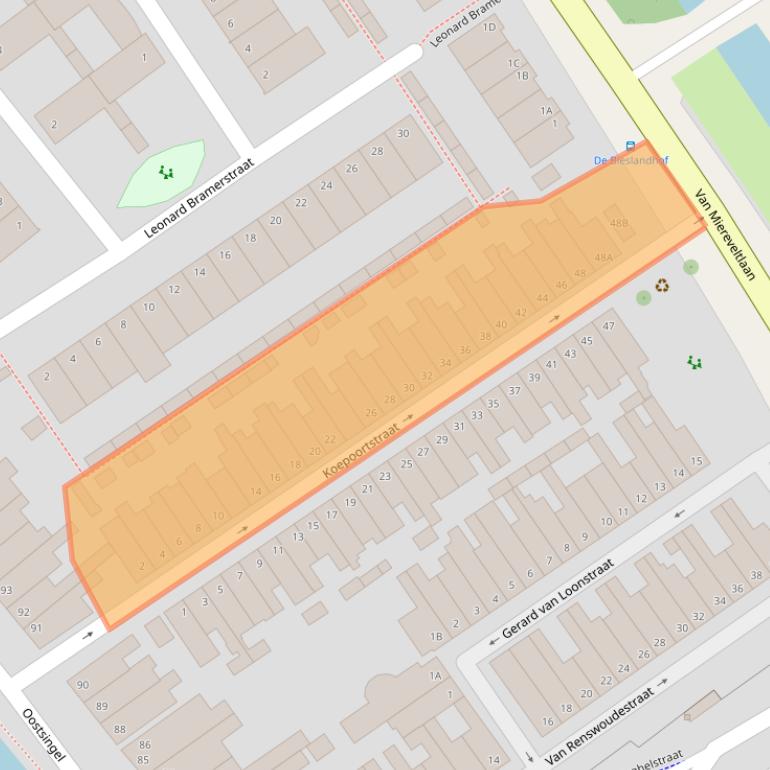 Kaart van postcodegebied 2612HT.