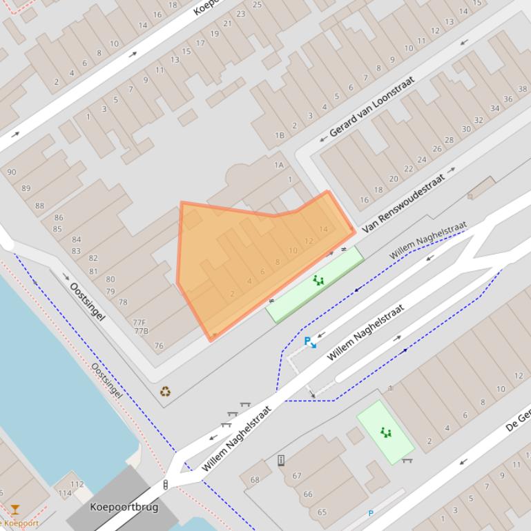 Kaart van postcodegebied 2612HX.