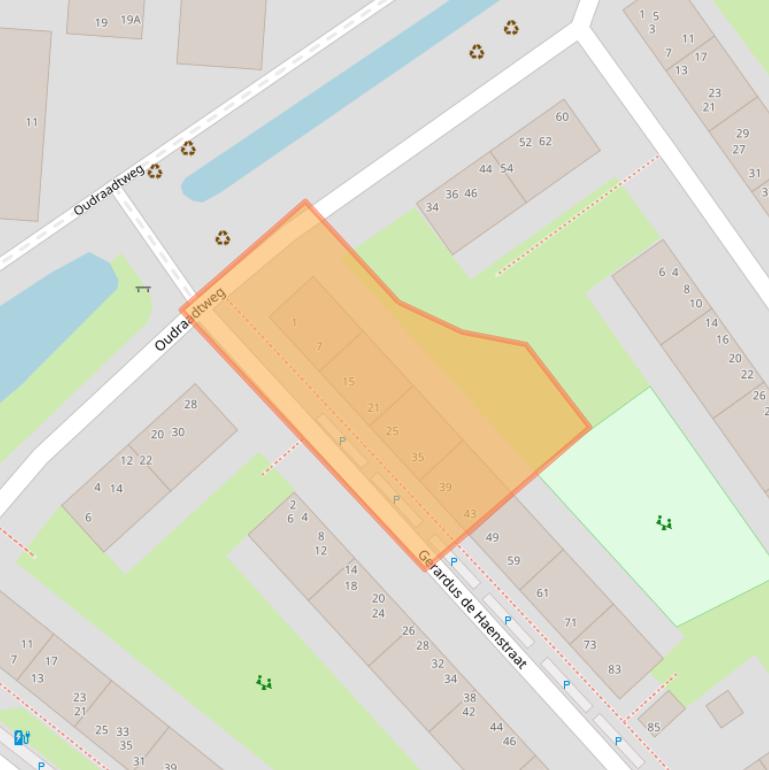 Kaart van postcodegebied 2612JG.