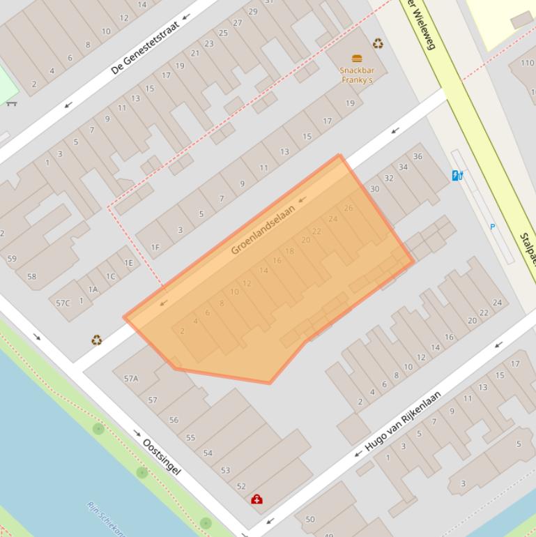 Kaart van postcodegebied 2612JM.