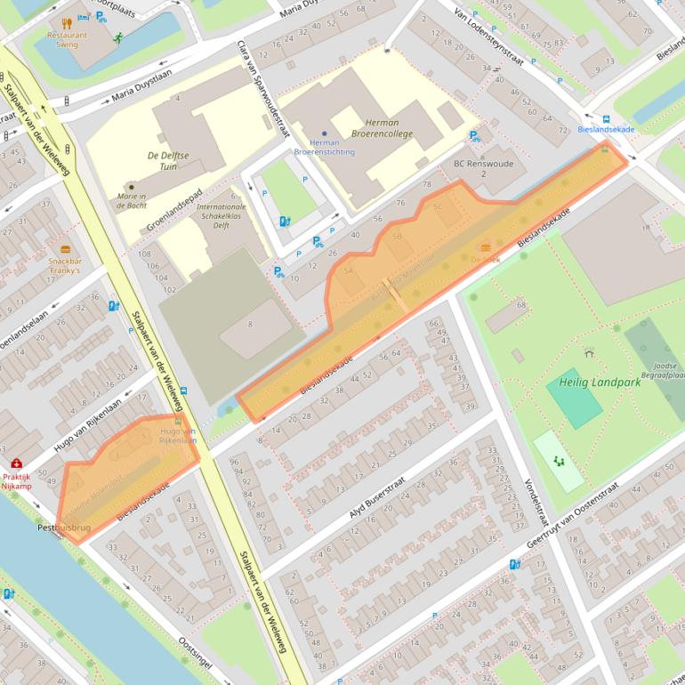 Kaart van postcodegebied 2612JS.