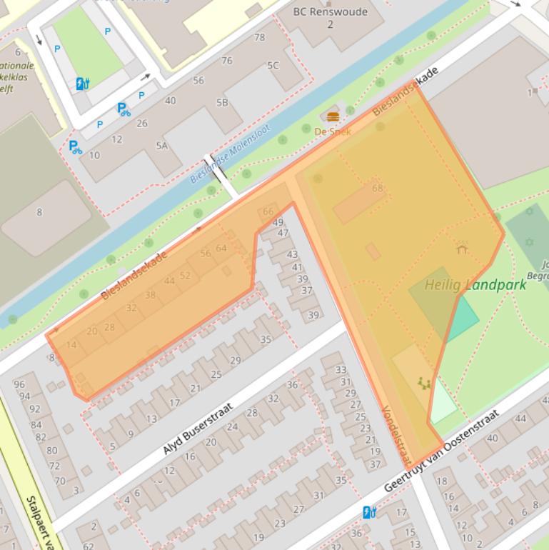 Kaart van postcodegebied 2612JX.