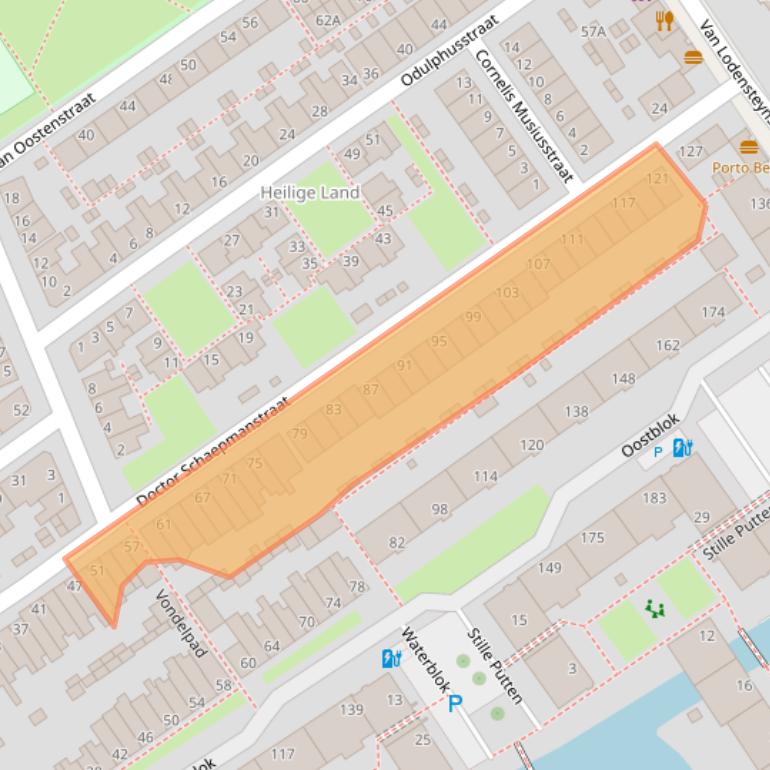 Kaart van postcodegebied 2612PK.