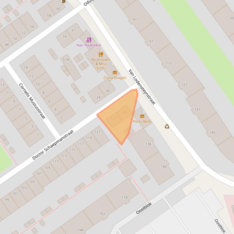 Kaart van postcodegebied 2612PL.