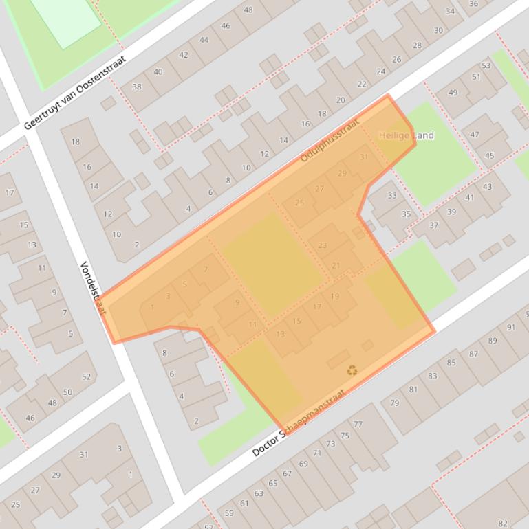 Kaart van postcodegebied 2612PN.