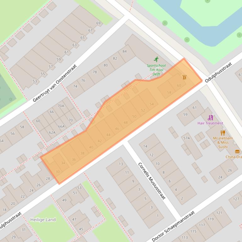 Kaart van postcodegebied 2612PT.