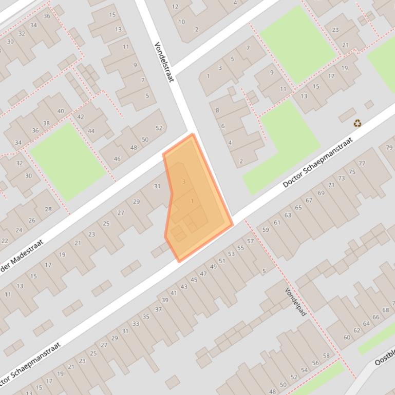 Kaart van postcodegebied 2612PV.