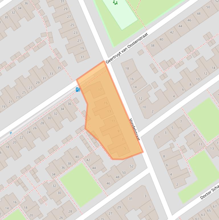 Kaart van postcodegebied 2612PW.