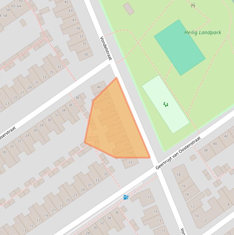 Kaart van postcodegebied 2612PX.