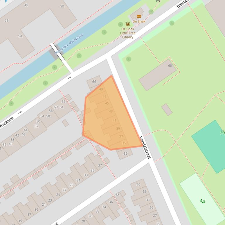 Kaart van postcodegebied 2612PZ.