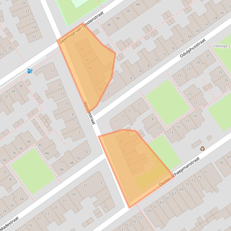 Kaart van postcodegebied 2612RA.