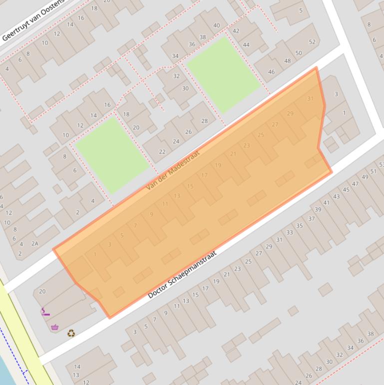 Kaart van postcodegebied 2612RB.