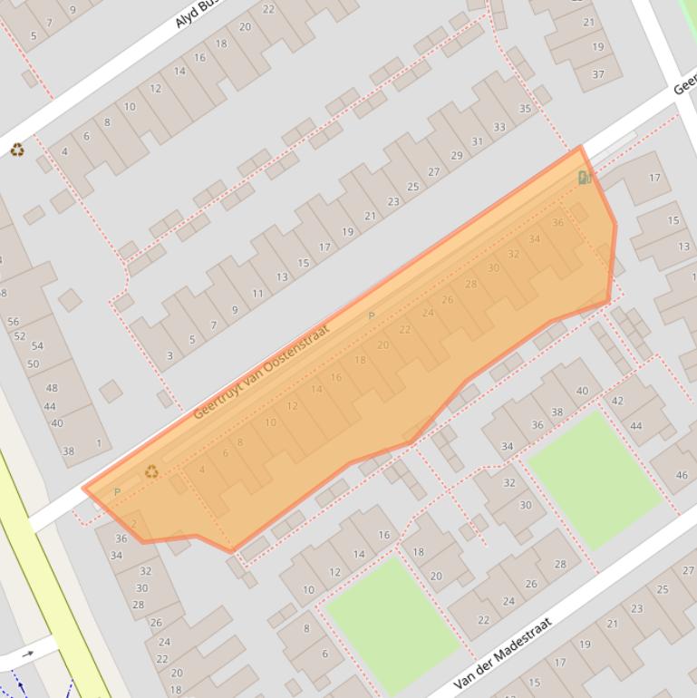 Kaart van postcodegebied 2612RG.