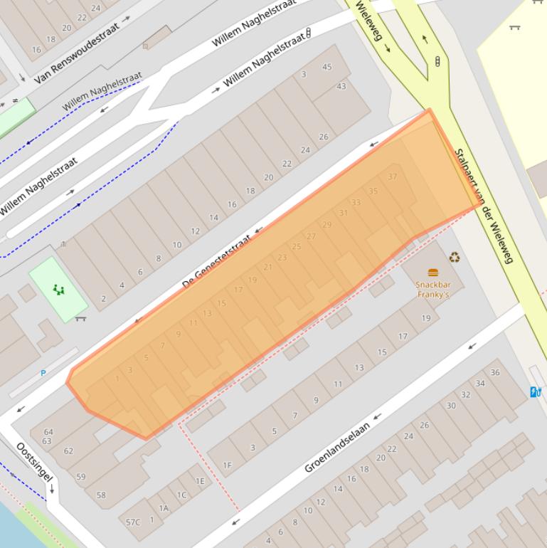 Kaart van postcodegebied 2612RL.