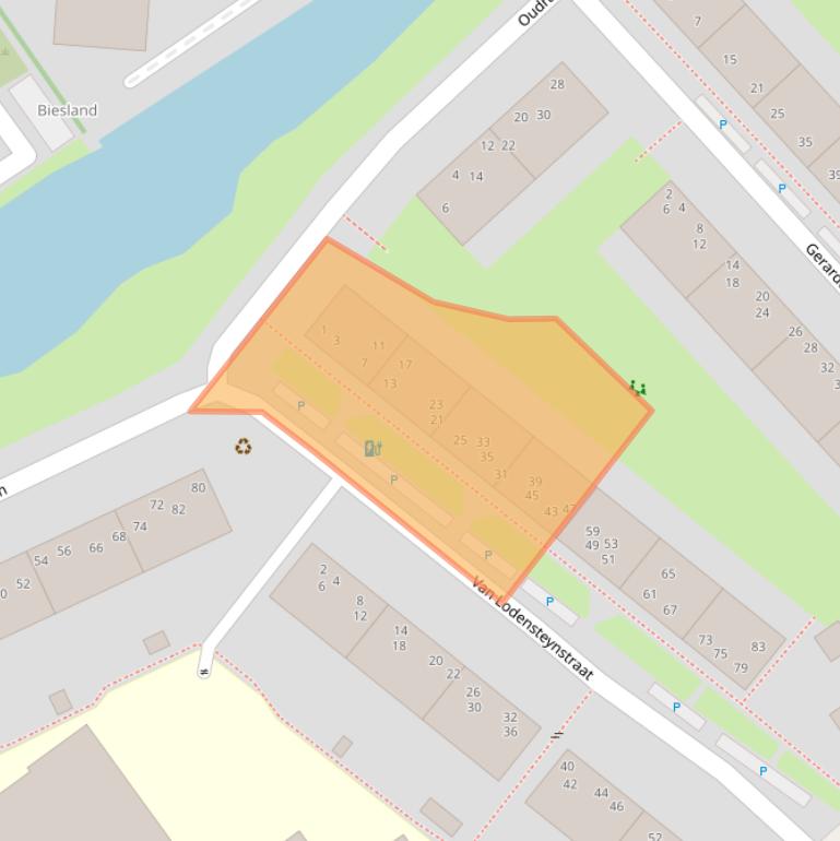 Kaart van postcodegebied 2612RX.