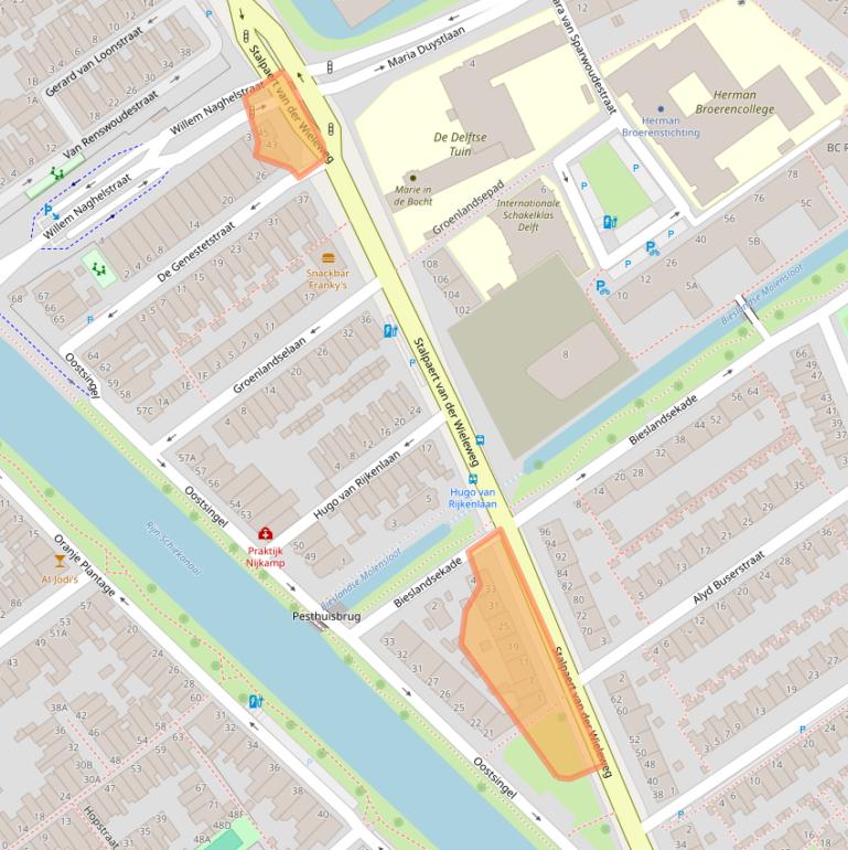 Kaart van postcodegebied 2612SV.