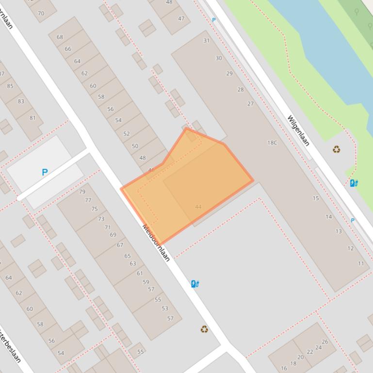 Kaart van postcodegebied 2612TG.