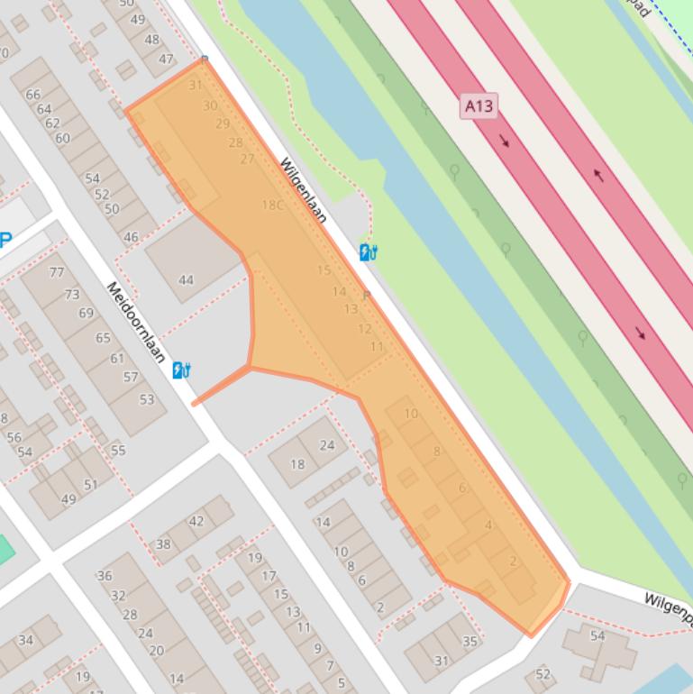 Kaart van postcodegebied 2612TH.