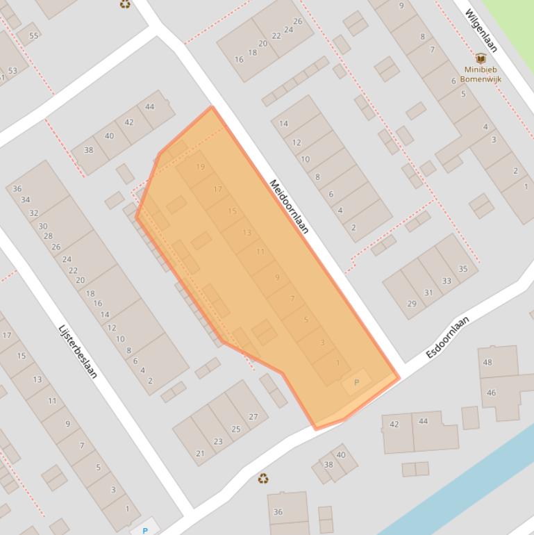 Kaart van postcodegebied 2612TM.