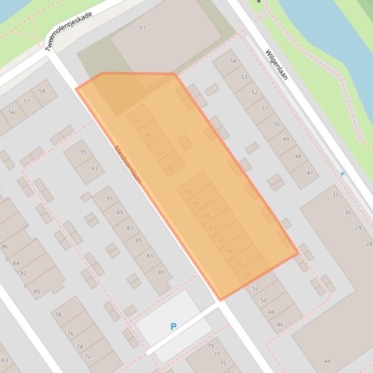 Kaart van postcodegebied 2612TT.