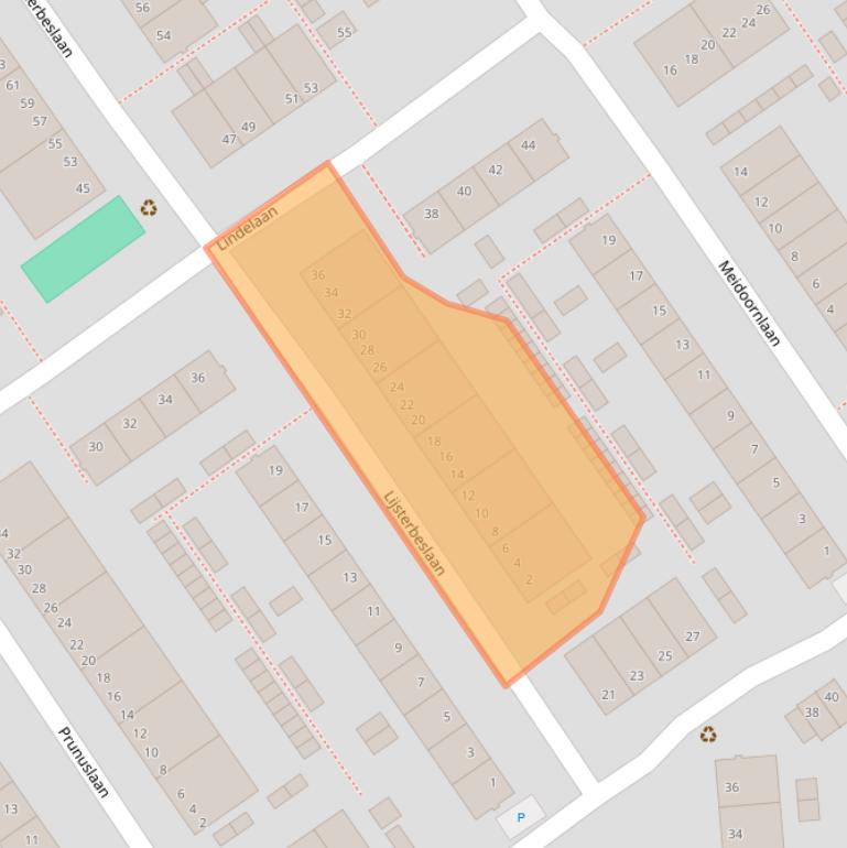 Kaart van postcodegebied 2612TZ.