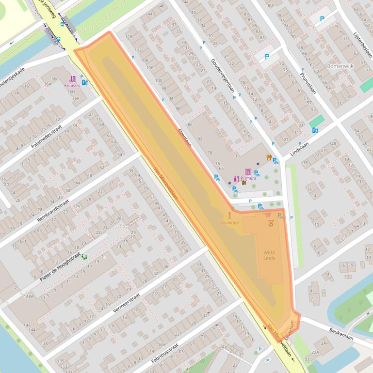 Kaart van postcodegebied 2612VW.
