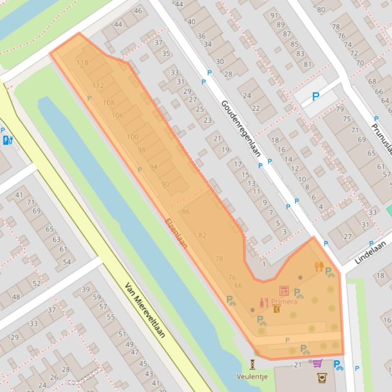 Kaart van postcodegebied 2612VX.