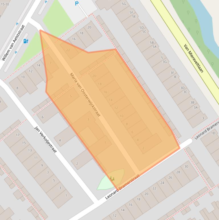 Kaart van postcodegebied 2612XC.