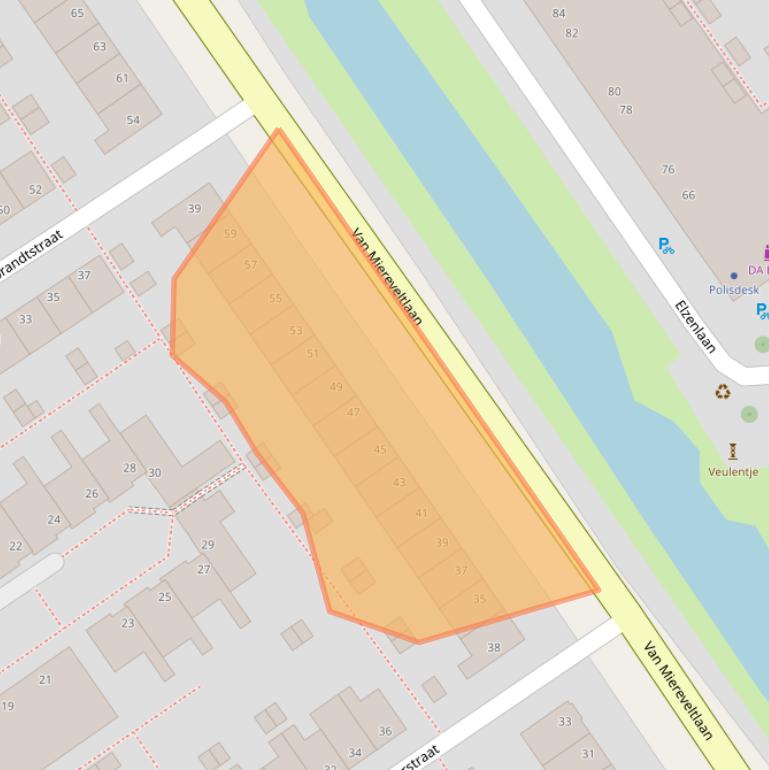 Kaart van postcodegebied 2612XG.