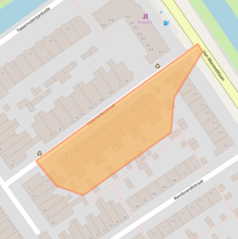 Kaart van postcodegebied 2612XP.