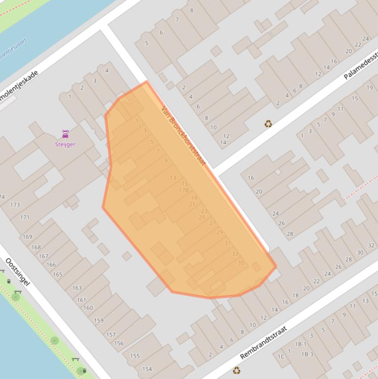 Kaart van postcodegebied 2612XT.