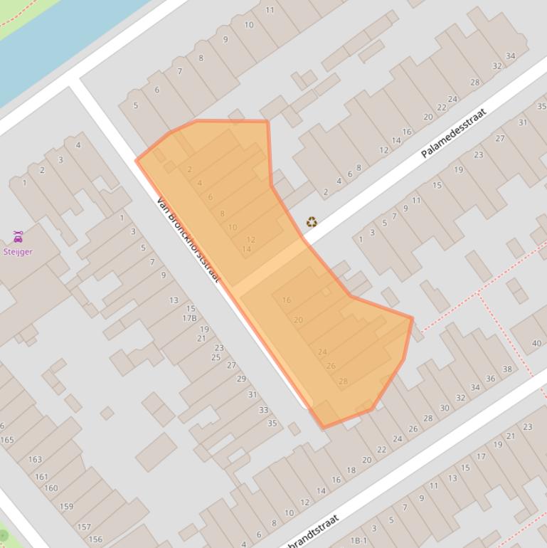 Kaart van postcodegebied 2612XV.