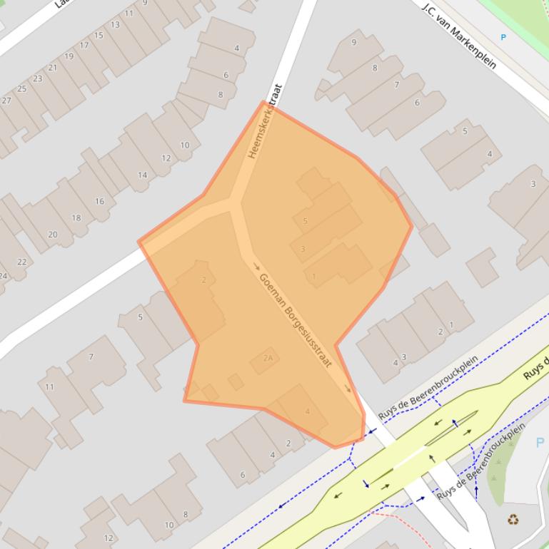 Kaart van postcodegebied 2613AM.